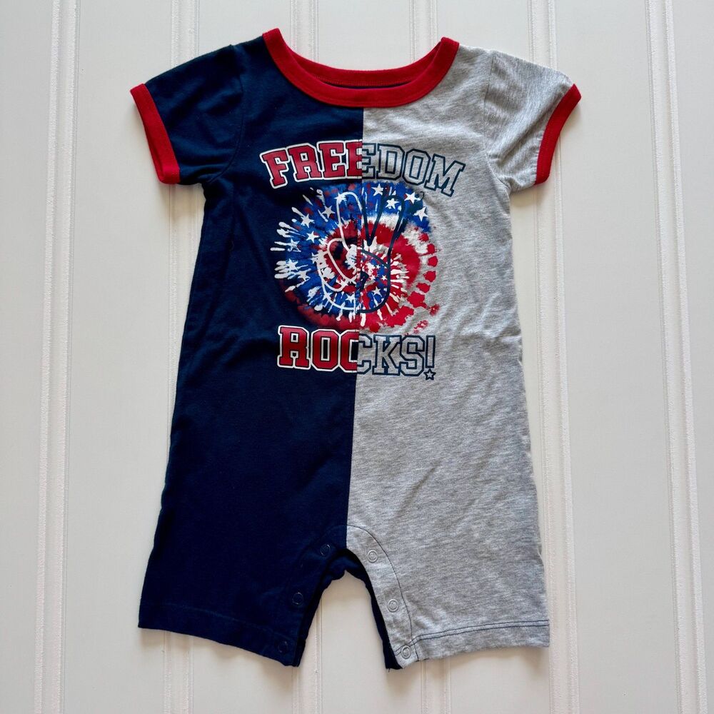 Way to Celebrate Patriotic “Freedom Rocks” Toddler Romper | Fourth | 4th of July